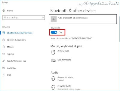 Cómo habilitar Bluetooth en Windows 10